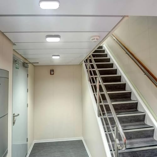 Image of OLIPS LED Bulkhead Light IP54 Waterproof Indoor /Outdoor Wall & Ceiling Light - Weatherproof, Shock Proof, Slim Plastic Surface-Mounted Fixture (15 WATT (Cool White), 1)