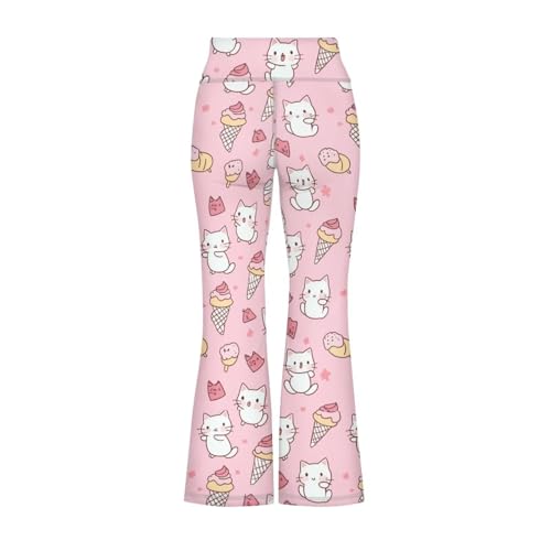 Image of Girls Flare Leggings Cute Bell Bottoms for Teen Girls Wide Leg Sweatpants for 5-14 T