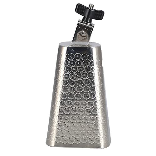 Cencerro con Perilla Juego de Batería Accesorios Instrumento de Percusión para Música de Baile, Plata