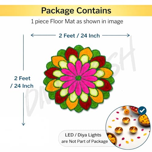Image of Divyakosh Items for Home Decoration, Artificial Flower Hangings (Yellow) (Flower Mat)