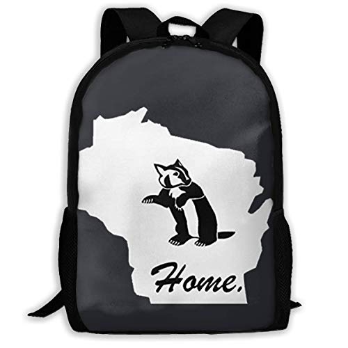 JNMJK W isconsin B Adger H ome Tate ditio Mochila Informal Escolar de Viaje