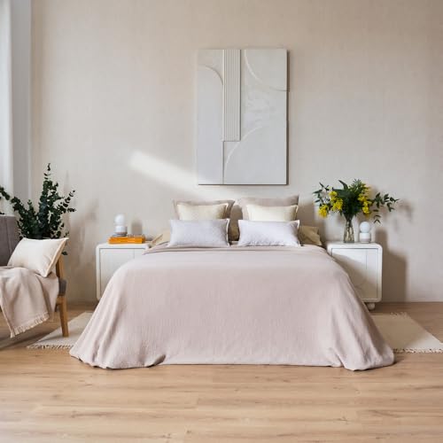 LA MALLORQUINA Colcha - Isona - Beige, Cama 090 o 105cm - 180x260cm