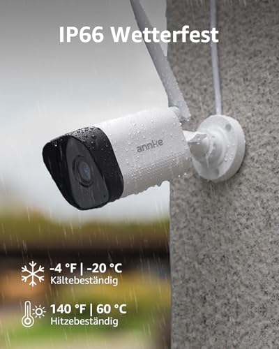 ANNKE 4K WLAN Überwachungskamera Set Aussen, 16CH Videoüberwachung mit 4X 8MP Wi-Fi Kamera und 2TB HDD NVR für 24/7 Aufnahme, Smarter Personenerkennung, 2-Wege-Audio, 30M IR Nachtsicht, IP66