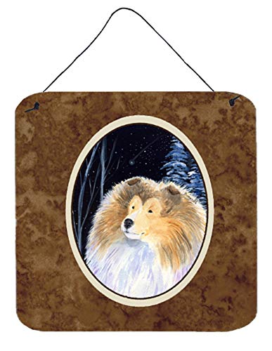 Caroline's Treasures SS8360DS66 Starry Night Collie Wall or Door Hanging Prints Aluminum Metal Sign Kitchen Wall Bar Bathroom Plaque Home Decor, 6x6, Multicolor
