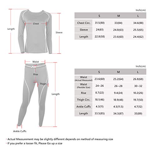 FITEXTREME Womens MAXHEAT Fleece Long Johns Thermal Underwear Set Black M
