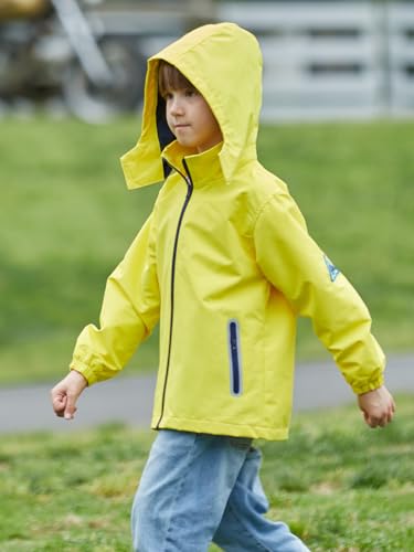 Image of SaphiRose Kids Waterproof Rain Jacket Mesh Lined with Removable Hood | Lightweight rain coat, windproof, breathable, school, camping, travel, outdoor play, boys and girls