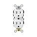 Leviton S02-0CR15-0WS White 15 Amp Narrow Body Duplex Receptacle