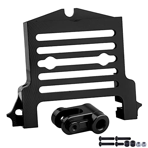 Adaptateur servo standard alu contre la casse de direction sur Traxxas Monster Truck noir