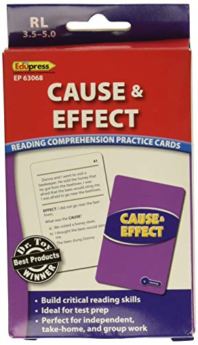 Edupress Reading Comprehension Practice Cards, Cause & Effect, Green Level (EP63402)