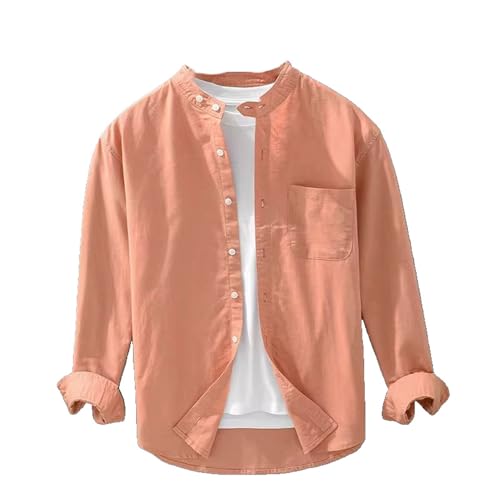 Chemise décontractée en coton et lin homme manches longues soleil