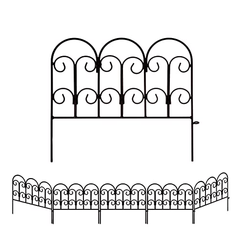 SCENDOR GARDEN 5er Set Gartenzaun, 45 x 40 x 0,8 cm Gartenzaun aus Eisen, Tierbarriere, Drahtzaun für den Hinterhof, Gartenbegrenzung, Blumenzaun, Außenzäune für die Landschaftsgestaltung