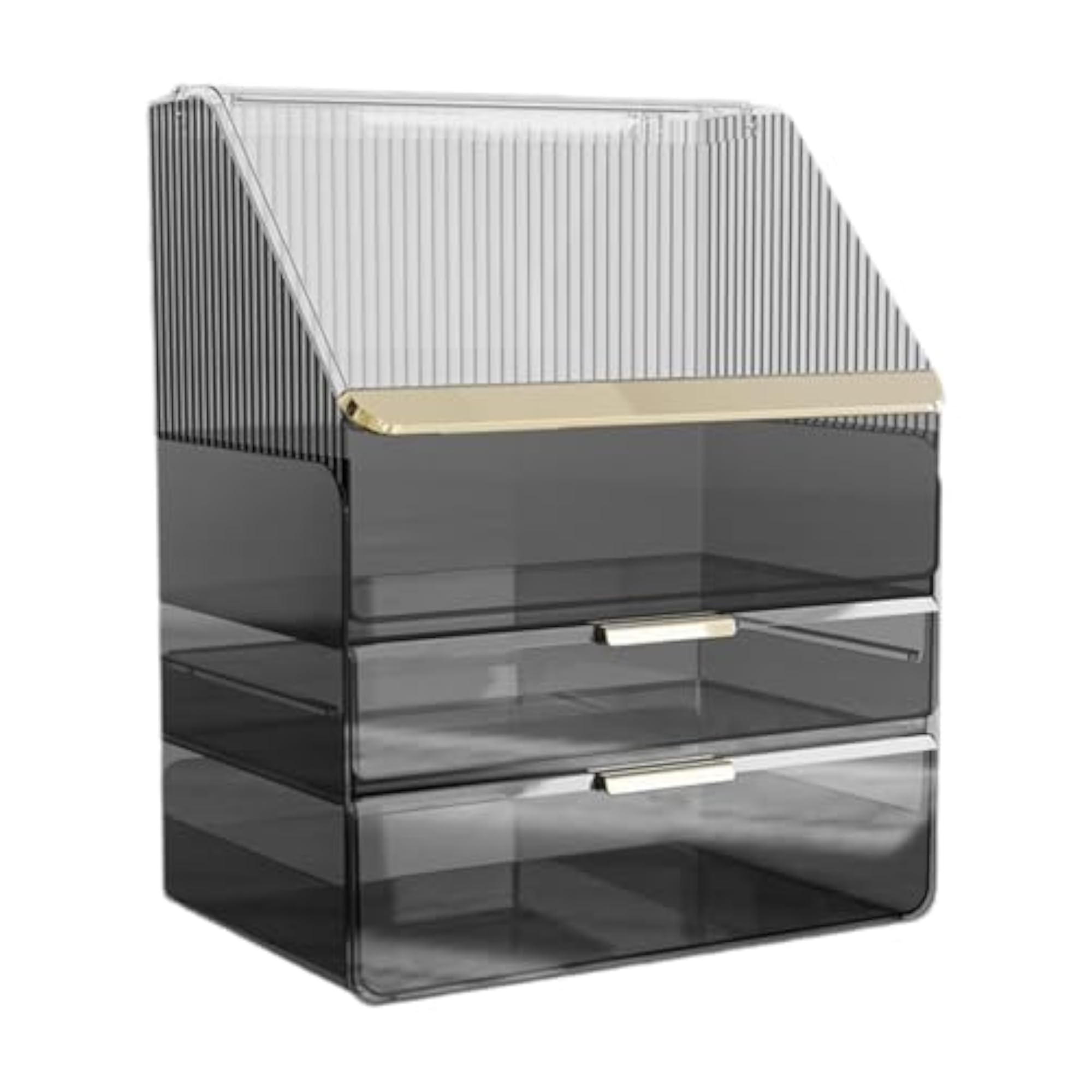 Dustproof Black Cosmetic Organizer Display Case for Tall Bottles