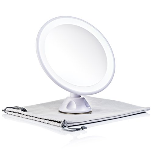 Keen Edge Home Magnifying Mirror with Light, Daylight LED Travel and Home Makeup Vanity Mirror, 7x Concave Rechargeable Portable (7 inches)