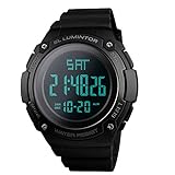 Reloj grande para hombres: se apela a los hombres, especialmente a los que les gusta hacer deportes, resistente a los golpes, cronómetro, modo de hora militar de 24 horas, y funciones de luz trasera LED que lo hacen perfecto para todo tipo de deporte y uso diario.
