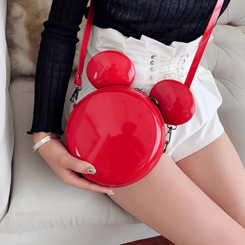 Cute Little Bag Mori-Style Sweet Cartoon Ears Shoulder Bag Funny Ugly Shiny Crossbody Small Round Bag For Women Ladies2