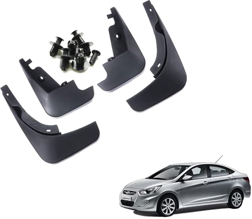 Image of WolkomHome Mud Flap Compatible with Verna 2018 - Durable Splash Guards for Car Exterior Protection