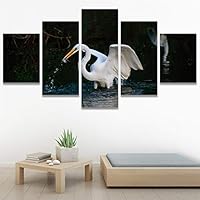 SIGNWIN 5 Panel Canvas Wall Art Birds Farmhouse/Country Group Group Multicolor Photography Realism Relax/Calm Warm for Home Decorations Ready to Hang - 60