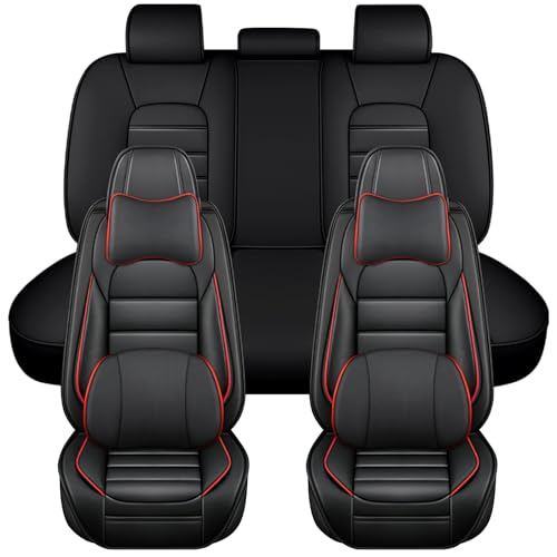 Image of Deluxe Full Covers for Volkswagen Golf SportWagen 2015-2019, Black-Red