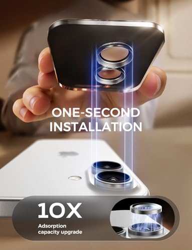 Image of MAGIC JOHN for iPhone 17 Camera Lens Protector [Alignment Kit&1:1 Invisible Fit] 9H Aerospace Tempered Glass, Ultra HD, Metal Individual Ring，Case Friendly, Set of 2,Sliver