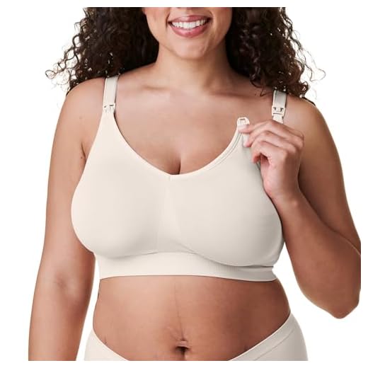 Bravado Designs Body Silk Seamless Nursing Bra for Breastfeeding, Wireless Maternity Bra, Antique White, Large