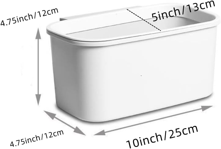 Rikyo 2 Pack White Hanging Cup Holders,10x5x4.5 Trolley Basket Storage,Rolling Cart Accessories Hanging Buckets Hanging Bins,Storage Bucket,Make Up Pencil Holder,Kitchen Storage Container - Image 2