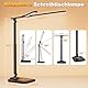 CHARYJOD Doppelkopf Schreibtischlampe LED Dimmbar, Dehnbare LED Schreibtischlampe,Schreibtisch Lampe hat 5-Farbtemperaturen und 10-Helligkeitsstufen, USB-Ladeanschluss