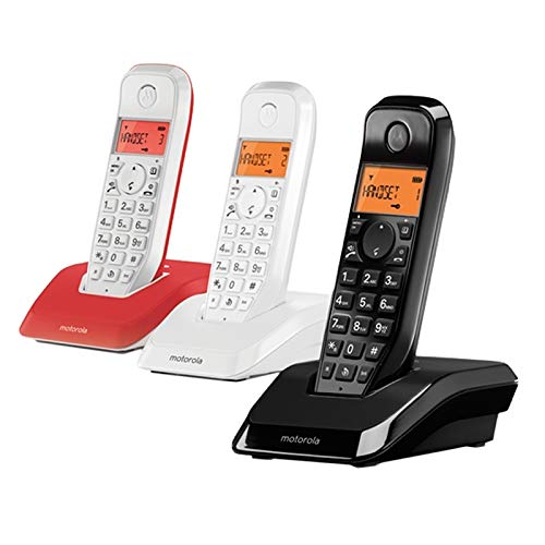 glowster Teléfono DECT Trio, Colorido, Soporte para Llamadas nítidas, tecnología inalámbrica, Ideal para hogar u Oficina.