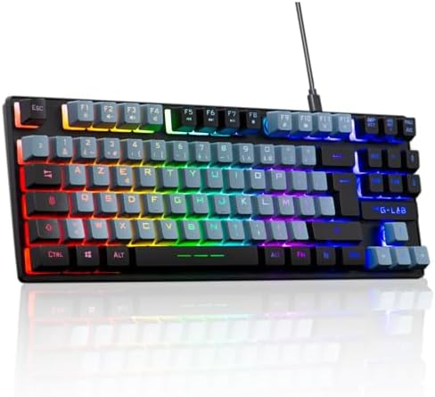 Produits high tech 65 The G-Lab - Keyz Caesium TKL - Clavier Gamer TKL 87 Touches Filaire USB AZERTY, RGB Personnalisable, Macros programmables - Clavier Gaming Compact sans Pavé Numérique - PC/PS4/PS5/XBOX - (Gris-Noir)