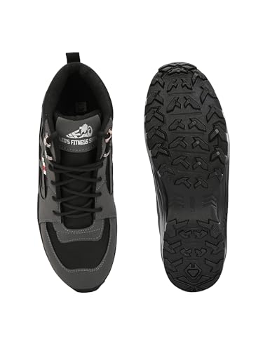 Image of Leo Fitness Waterproof Outdoor Trekking Boots | Black Hiking Boots with Cushioned Footbed, Anti-Slip Rubber Sole