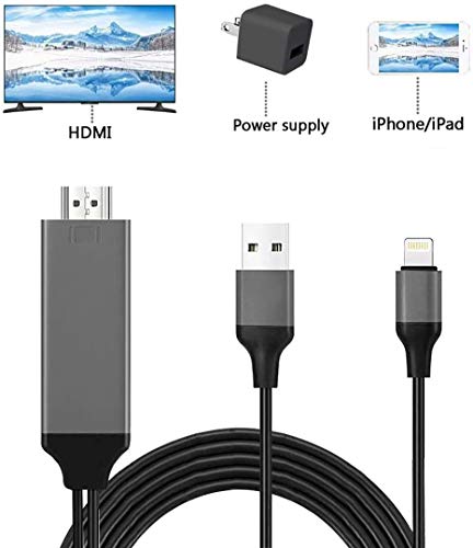 Compatible with iPhone iPad to HDMI Adapter Cable, Vegeta 6.6ft Digital AV Adapter
