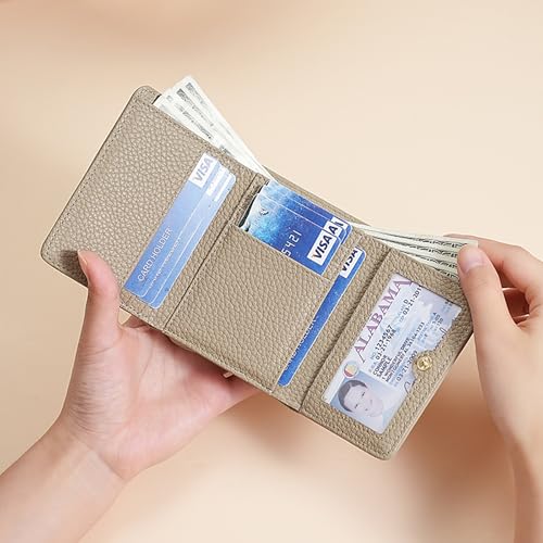 Compact Women's Wallet with Kiss Lock Coin Pocket and Clear Window Short Purse Card Holder for Daily Use4