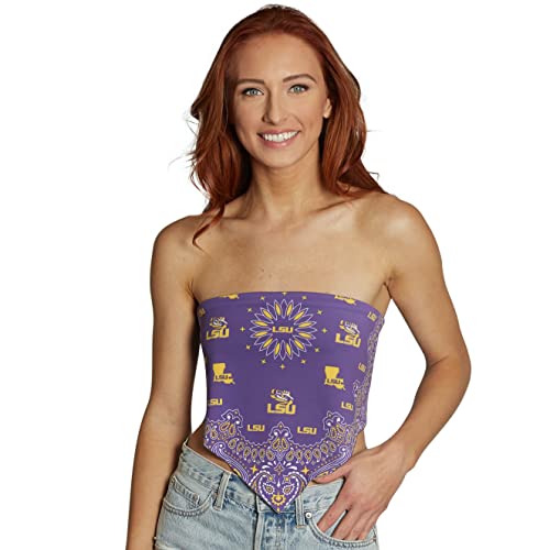 Lojobands Women's Bandana Top Tailgate Outfit College Tank Top Crop Top Made in USA One Size Fits Most