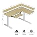 Rolanstar L Shaped Standing Desk with Keyboard Tray, Height Adjustable Corner Desk with LED Light & Power Outlet, Electric Sit Stand Computer Desk with Monitor Stand, Beige