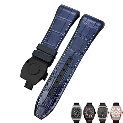 Bracelet montre Franck Muller 28 mm nylon caoutchouc blanc pour homme