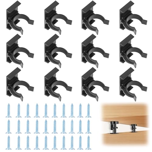 Flintronic 12pcs Clip de Fixation pour Plinthes, Clips pour Plinthes de Cuisine, avec 30 vis, pour pieds de cuisine de 27 à 33 mm