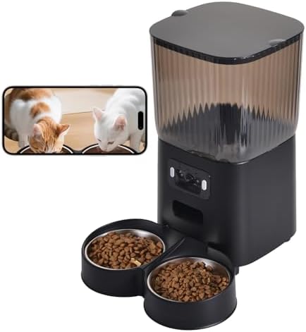 Automatic Cat Feeder, Camera Auto 2 Cats Dispenser 5L Microchip W...