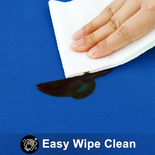 Image of Smiry Rectangle Table Cloth 60x102 Inch, Waterproof Wipeable Vinyl Tablecloths Protector, Oil Spill Proof Plastic Table Cover for Dining, Picnic, Camping, Outdoor, Blue