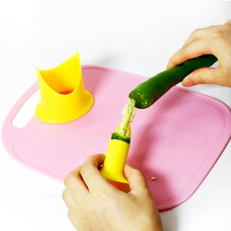 2Pcs/Set Pepper Corer, Quick Corer Tools, 2 in 1 Fruit & Vegetable Core Tools, Easy Clean Kitchen Gadget for BBQ Kitchen Family Camping