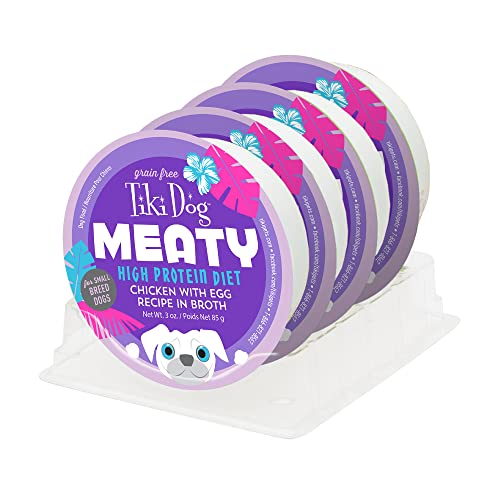 Tiki Canine Meaty Moist Canine Meals, Rooster with Egg, 3 oz. Cups (4 Depend) Tiki Canine Meaty Moist Canine Meals, Rooster with Egg, 3 oz. Cups (4 Depend)