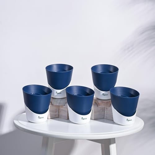 UGAOO 4 Inch Atlantis Self Watering Planter - Set of 5 (Midnight ...