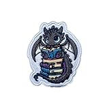 Zolawe Book Dragon Patch, 3 Inches Sew On Iron On Patches Fantasy Bookish Dragon Embroidery Patches for Clothes Backpacks Hats Jeans Bags, Embroidered Patche, DIY Iron On Patch for Book Lovers