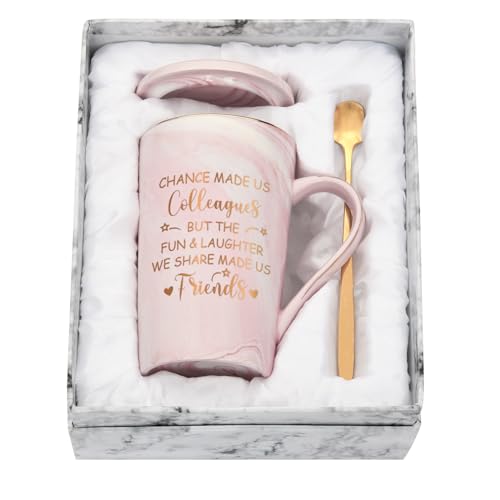 Gift Chance Made Us Colleague, Retirement Coffee Mug for Women Men Thank You Good Luck Leave, Chance Made Us Colleagues-pink, 14Oz