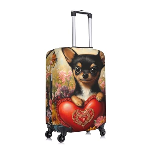 Chihuahua Elastic Travel Luggage Cover, Washable Spandex Suitcase Protector, Anti-Scratch Fits 18-32 Inch3