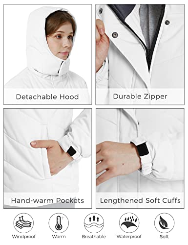 Skieer Girls' Windproof Ski Jackets Winter Outdoor Coat Waterproof Snowboarding Raincoats White 8 #TOP2