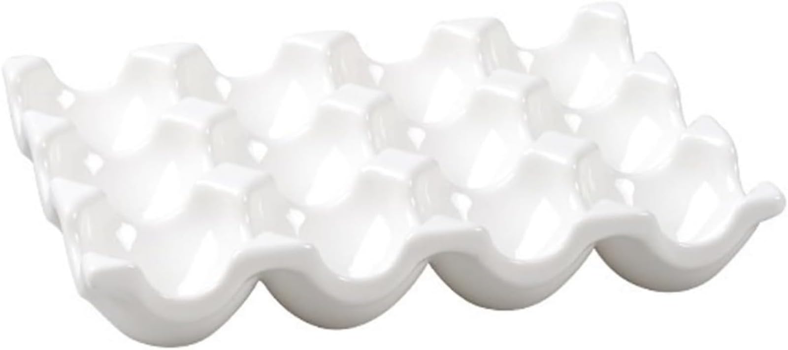 Made of porcelain, egg tray, non-slip egg box, egg tray, ceramic for refrigerator, worktop, kitchen, decorative accessories