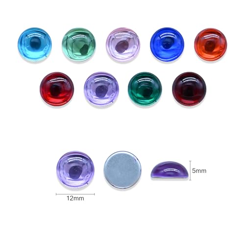 Image of Satra Tarders Round Glass Flatback Stones | Size : 12mm | Qty : 50pcs | AS10 (Dark Green)