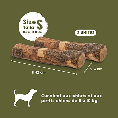 MAIKAI Baton en Bois d'Olivier pour Chien - Jouet d´Occupation Anti Ennui Indestructible - Os a Macher - Haleine - Cadeau (S (Lot DE 2)) - Image 4