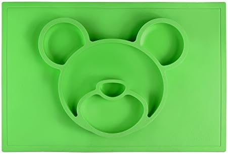One-Piece Silicone Solid Feeding Children's Place Mat BPA Free by Babs Babies (Green)