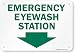 "Emergency Eyewash Station" Sign with Down Arrow by SmartSign | 7" x 10" Plastic