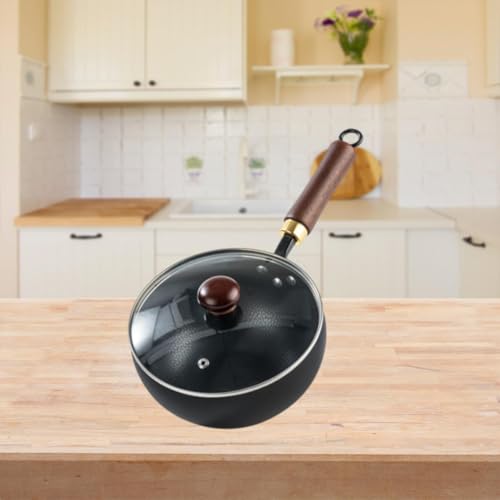 Wok con mango de madera y fondo plano de hierro miniatura 5